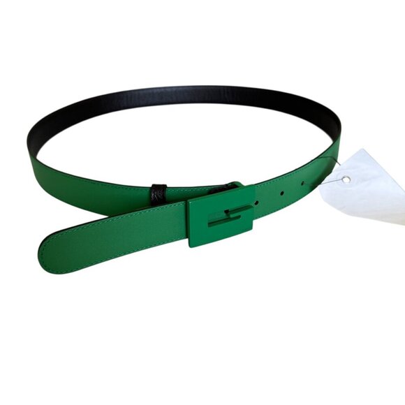 Gucci 709974 Unisex Black Leather Belt with Ceramic Green G Buckle, 100 or 105 - Picture 4 of 15